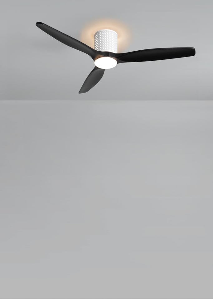 WIND CALM CUSTOM RATTAN - Ventilador de techo 40W silencioso Ø132 cm con luz LED en cuerpo y lámpara, Immagine di galleria 3