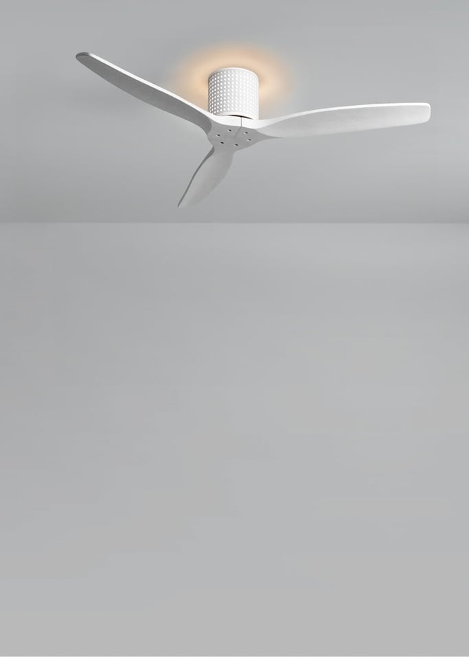 WIND CALM CUSTOM RATTAN - Ventilador de techo 40W silencioso Ø132 cm con luz LED en cuerpo y lámpara, Immagine di galleria 2