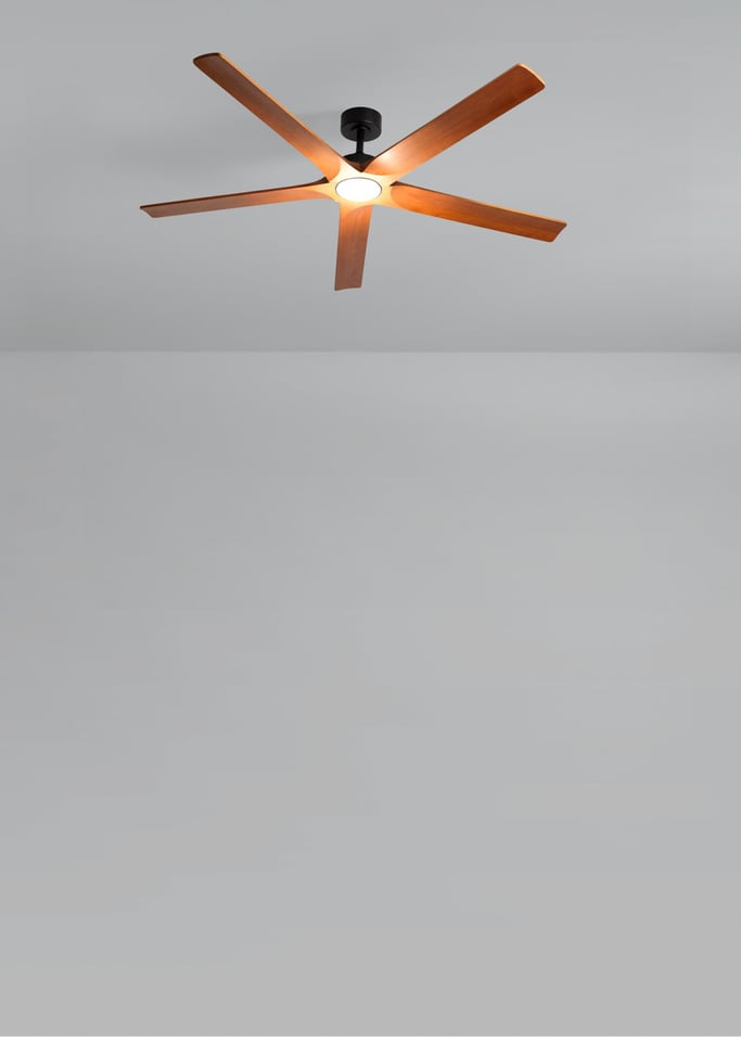 WIND INDUSTRIAL WOOD - Ventilatore da soffitto silenzioso da 40W in legno 100% naturale, diverse dimensioni, Immagine di galleria 2