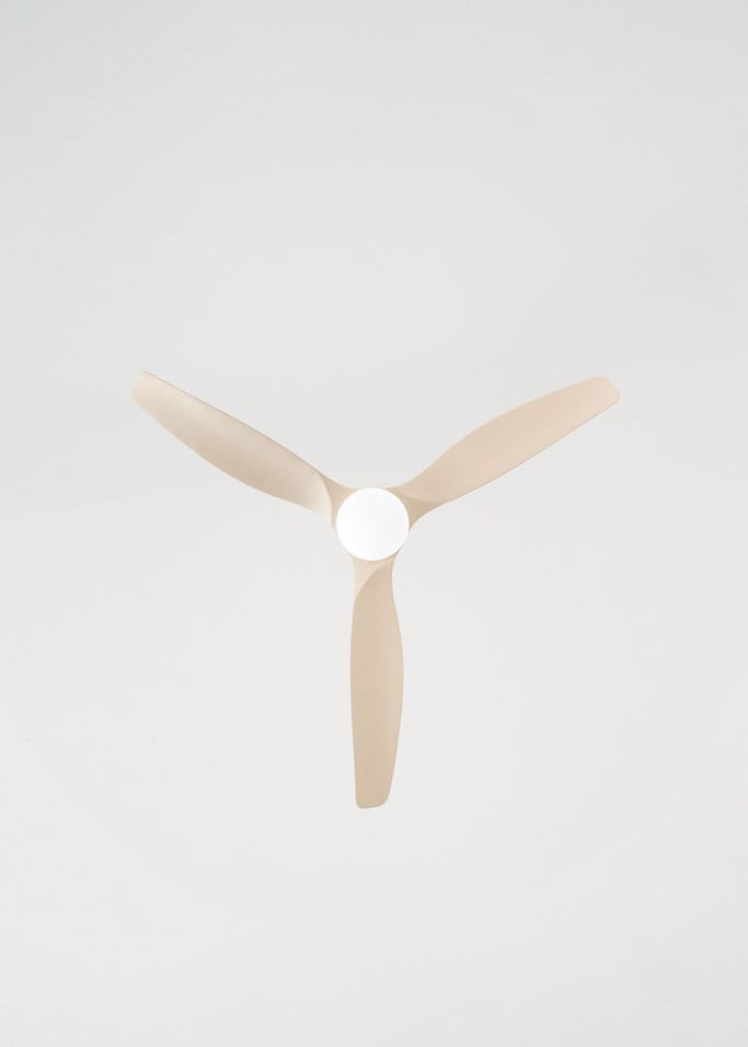 WIND CALM CUSTOM RATTAN - Ventilador de techo 40W silencioso Ø132 cm con luz LED en cuerpo y lámpara, Immagine di galleria 6