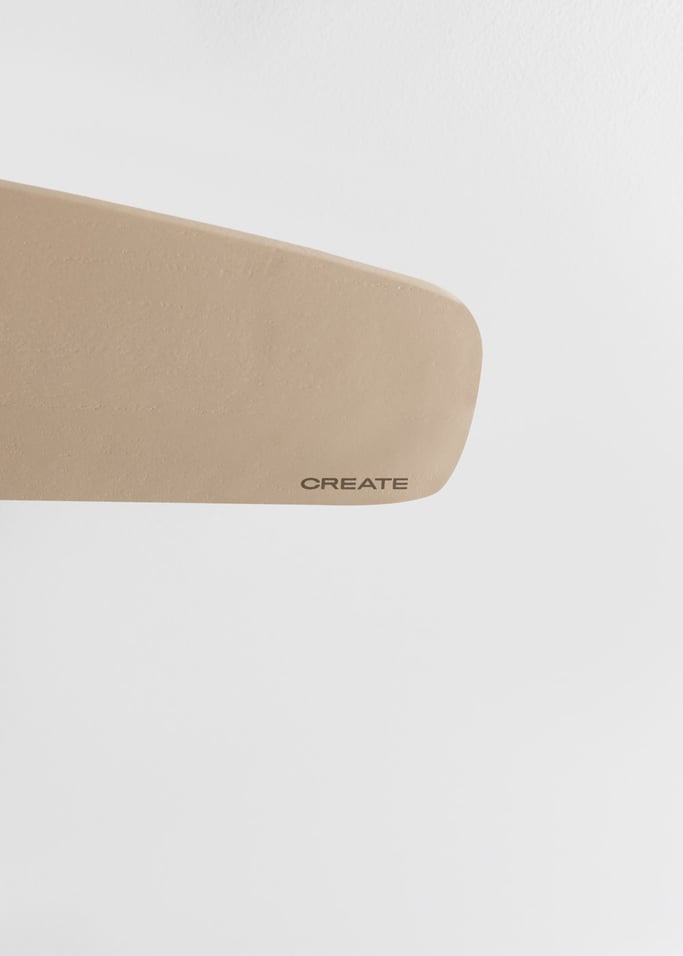 WIND CALM CUSTOM RATTAN - Ventilador de techo 40W silencioso Ø132 cm con luz LED en cuerpo y lámpara, Immagine di galleria 5