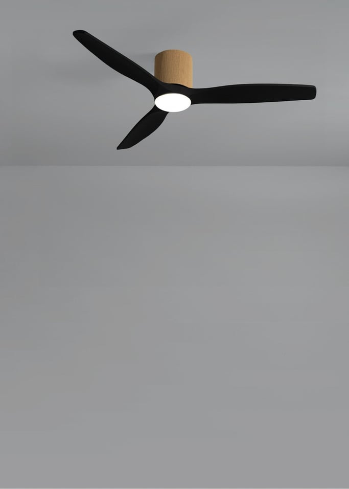 WIND CALM CUSTOM WOVEN - Ventilatore da soffitto silenzioso 40W Ø132 cm in legno 100% con luce LED, Immagine di galleria 4