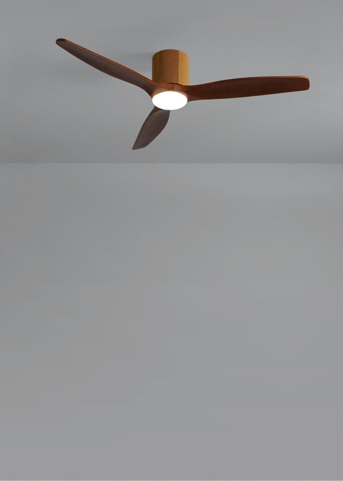 WIND CALM CUSTOM WOVEN - Ventilatore da soffitto silenzioso 40W Ø132 cm in legno 100% con luce LED, Immagine di galleria 4