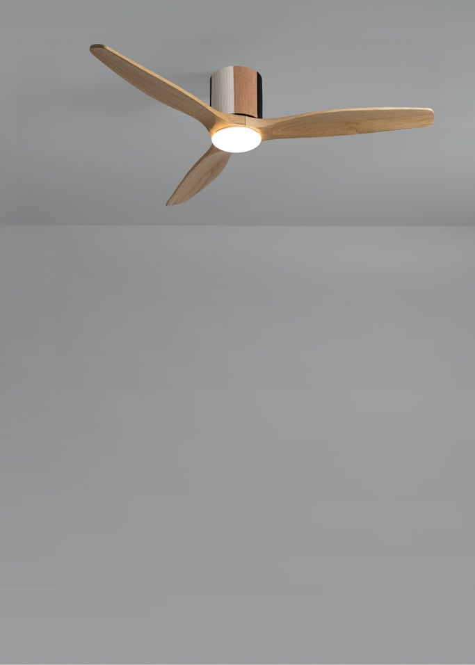 WIND CALM CUSTOM WOVEN - Ventilatore da soffitto silenzioso 40W Ø132 cm in legno 100% con luce LED, Immagine di galleria 2