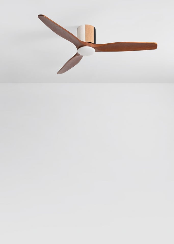 WIND CALM CUSTOM WOVEN - Ventilatore da soffitto silenzioso 40W Ø132 cm in legno 100% con luce LED, Immagine di galleria 2