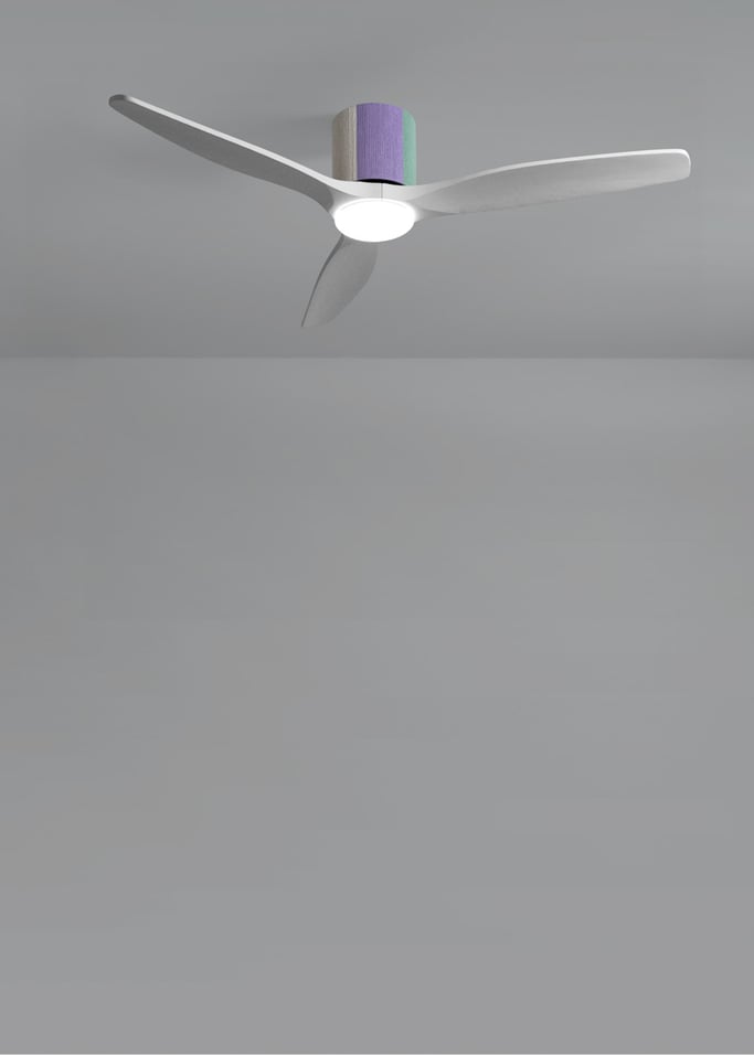 WIND CALM CUSTOM WOVEN - Ventilatore da soffitto silenzioso 40W Ø132 cm in legno 100% con luce LED, Immagine di galleria 3