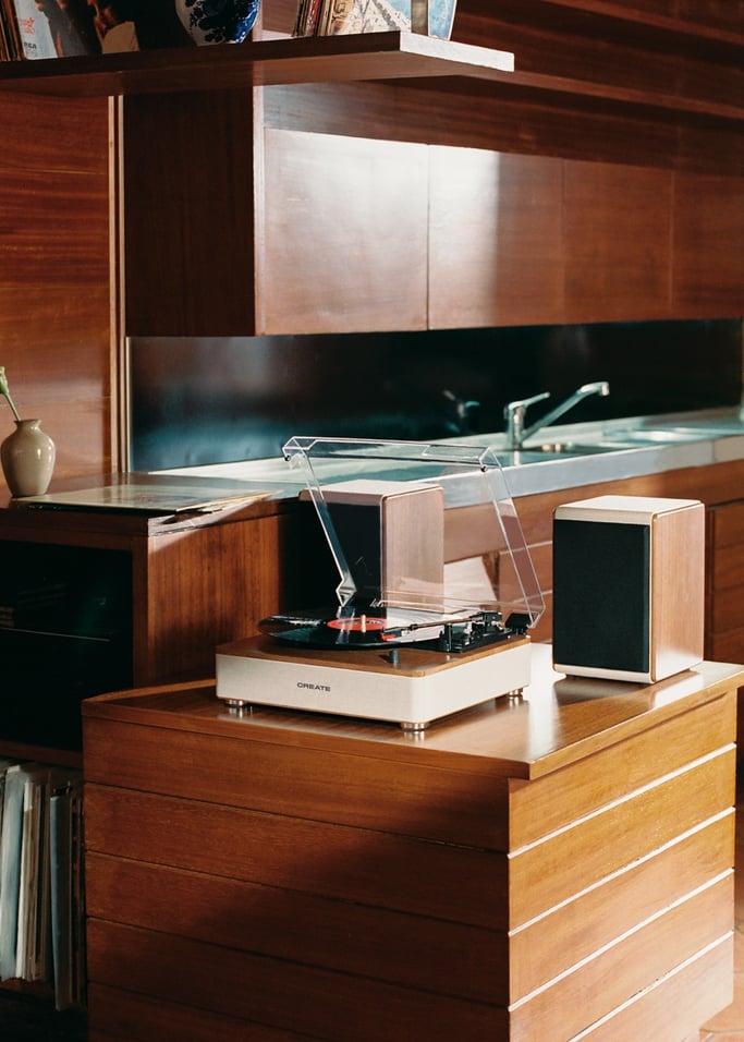 RECORD PLAYER PRO - Giradischi con 2 altoparlanti esterni, Bluetooth e uscita RCA, Immagine di galleria 1