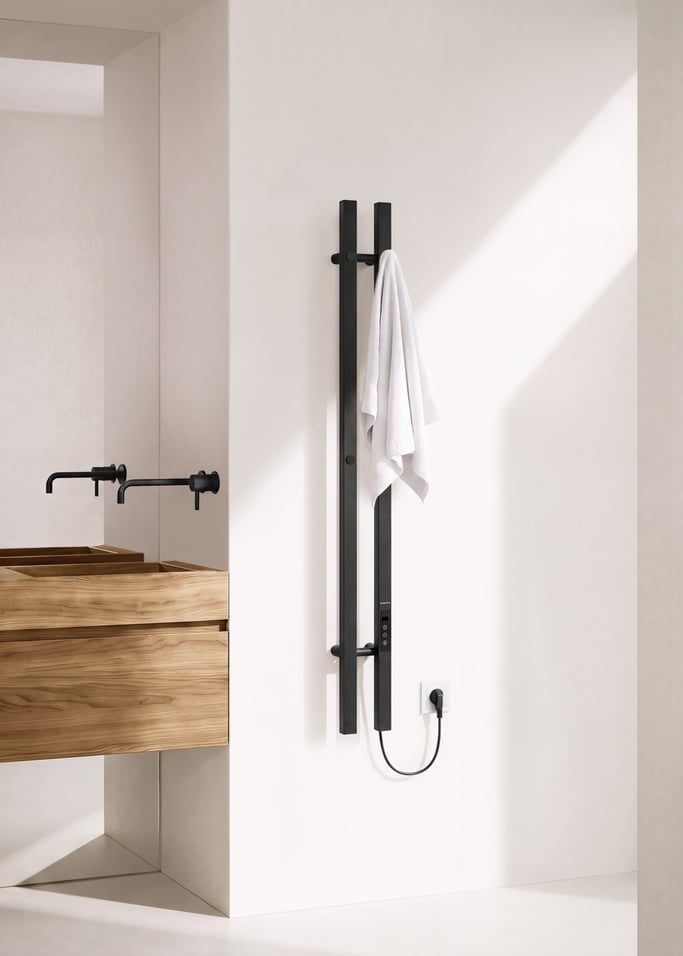 WARM TOWEL TUBE FLAT - Scaldasalviette elettrico a doppia barra da 80 W, Immagine di galleria 1