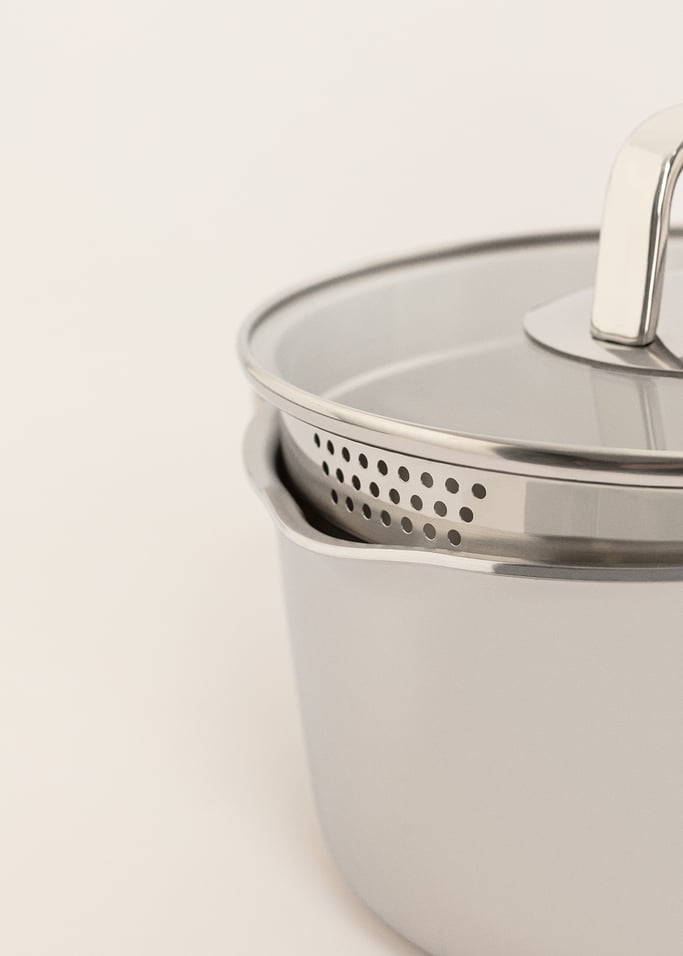 STEEL SAUCEPAN - Pentolino in acciaio inox a triplo strato con coperchio, Immagine di galleria 6