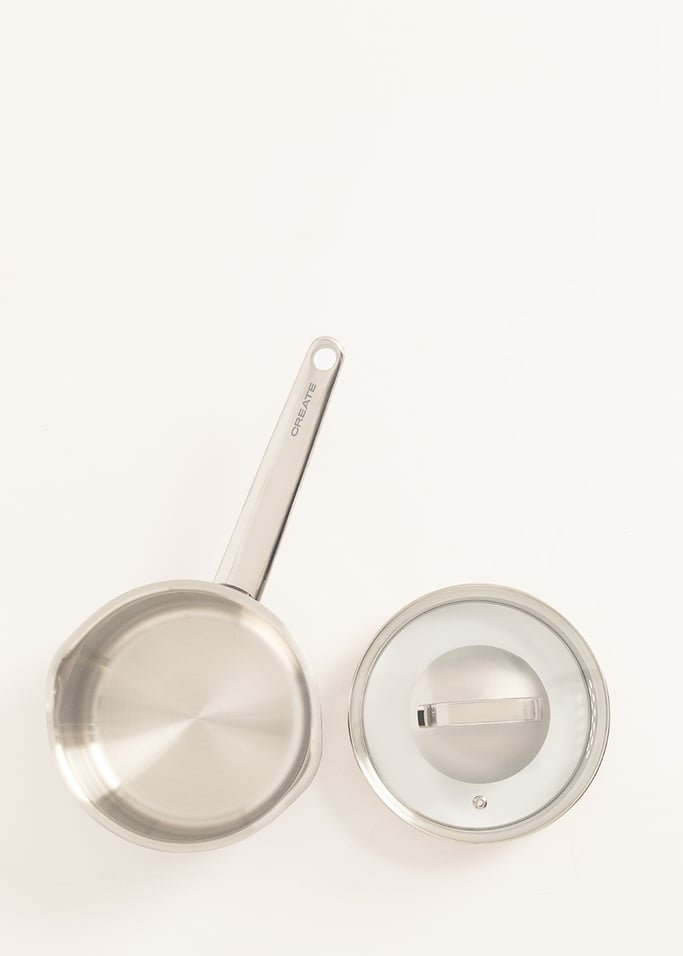 STEEL SAUCEPAN - Pentolino in acciaio inox a triplo strato con coperchio, Immagine di galleria 9
