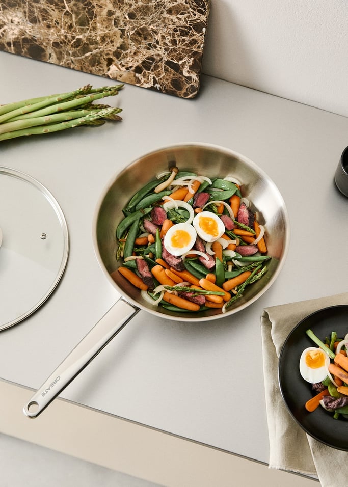 STEEL WOK - Wok in acciaio inox a triplo strato con coperchio, Immagine di galleria 4