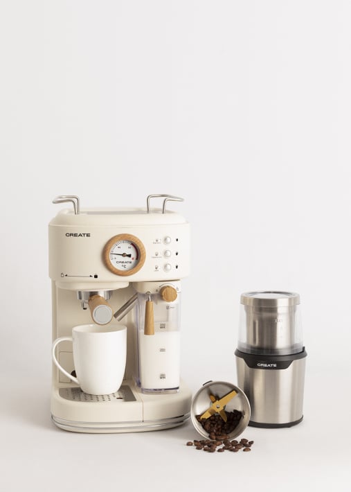 Pack THERA RETRO PRO Halfautomatische espressomachine + MILL PRO Koffie- en kruidenmolen
