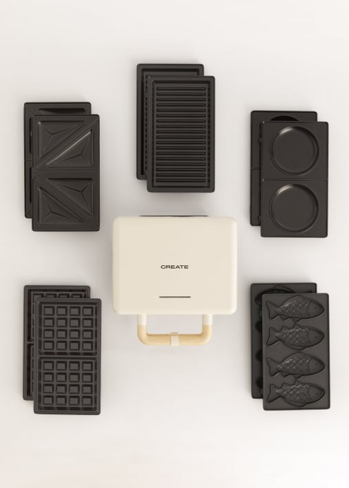 Pack STONE STUDIO Dubbel - wafel en grill Sandwich Maker +Taiyaki Plaat + pannenkoek pannenkoek Plaat