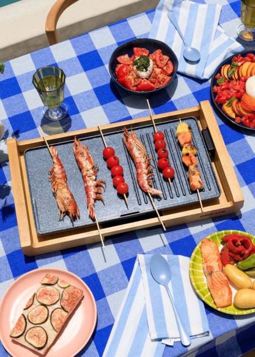 STONE FLAT BAMBOO - 1800W elektrische grill