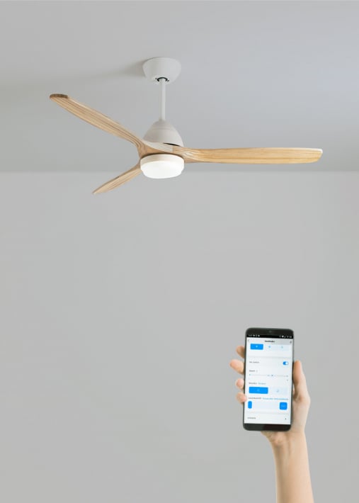 WIND CUP - Plafondventilator 40W silent Ø132 cm 100% hout