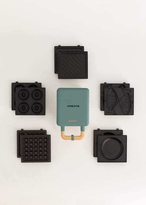 Pack STONE STUDIO Individueel - wafel en grill Sandwich Maker +Taiyaki Plaat + pannenkoek pannenkoek Plaat + donuts Plaat