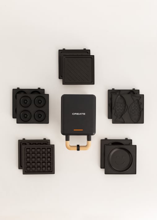 Pack STONE STUDIO Individueel - wafel en grill Sandwich Maker +Taiyaki Plaat + pannenkoek pannenkoek Plaat + donuts Plaat