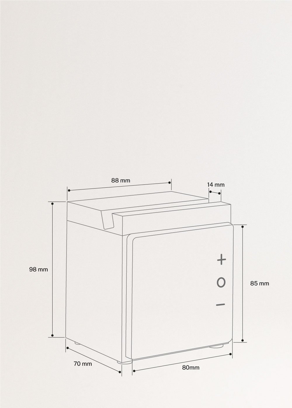 SPEAKER MINI PRO BAMBOO - Bamboe bluetooth speaker met smartphonehouder, medidas foto vertical
