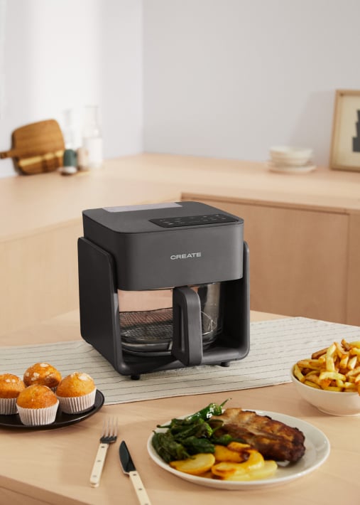 AIR FRYER STUDIO CRYSTAL - 4,2L Glazen Airfryer met Optionele Stoomfunctie