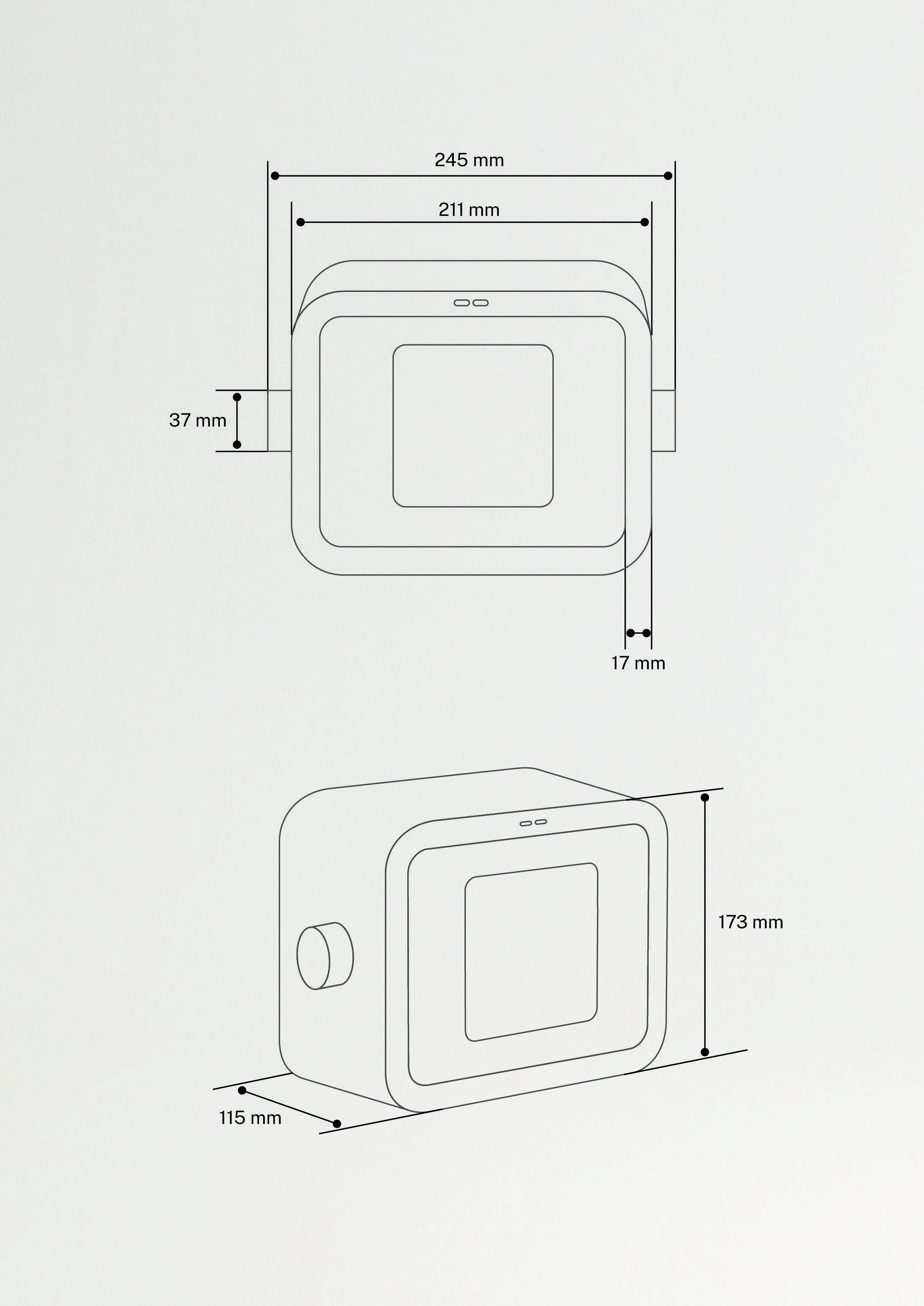 WARM BOX - 1500 W keramische ruimteverwarming, medidas foto vertical