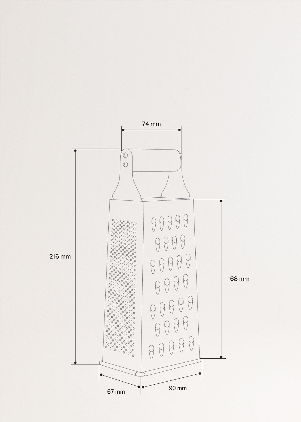 KITCHENWARE ESSENTIALS - Rasp met acaciahouten handgreep, medidas foto vertical