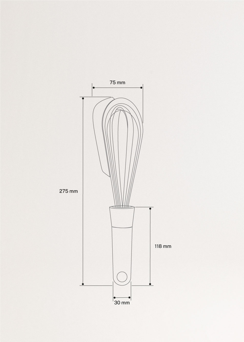 KITCHENWARE STUDIO - Roestvrijstalen garde, medidas foto vertical