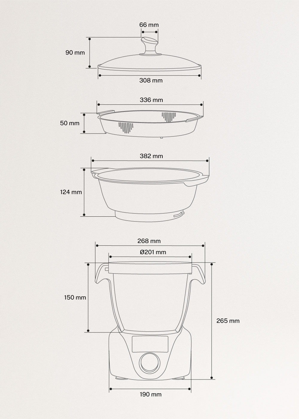 CHEFBOT COMPACT CONNECT - Slimme multifunctionele keukenrobot met stoommand, medidas foto vertical