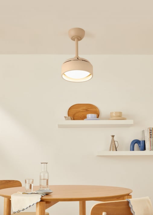 WIND CLEAR LAMP - Plafondventilator 40W Ø55cm stil met intrekbare bladen en LED-licht