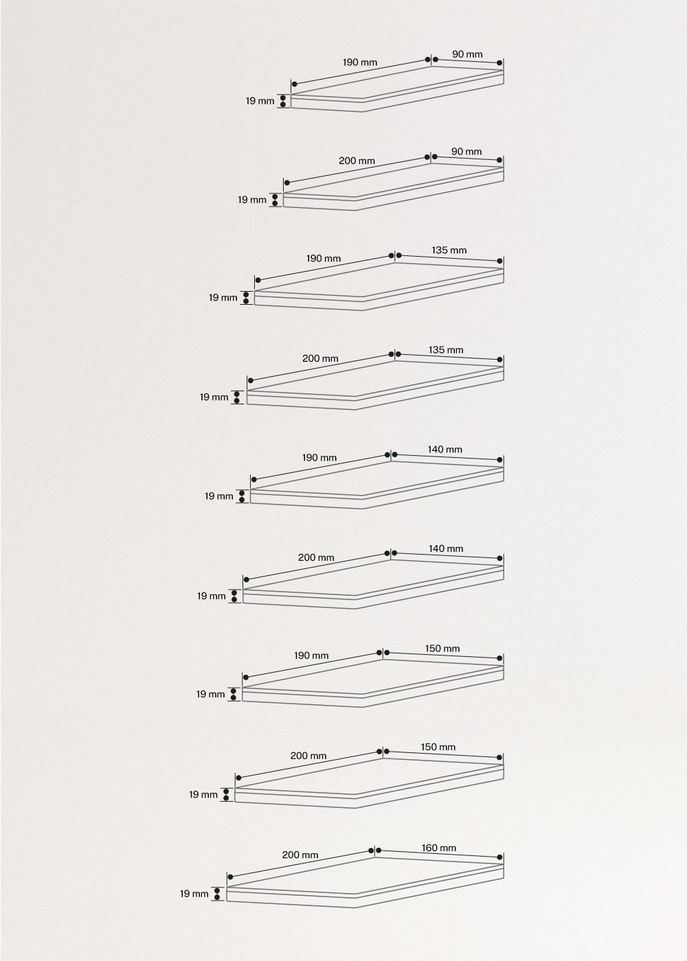 MEMORY COMFORT - Visco-elastische matras 19 cm, medidas foto vertical