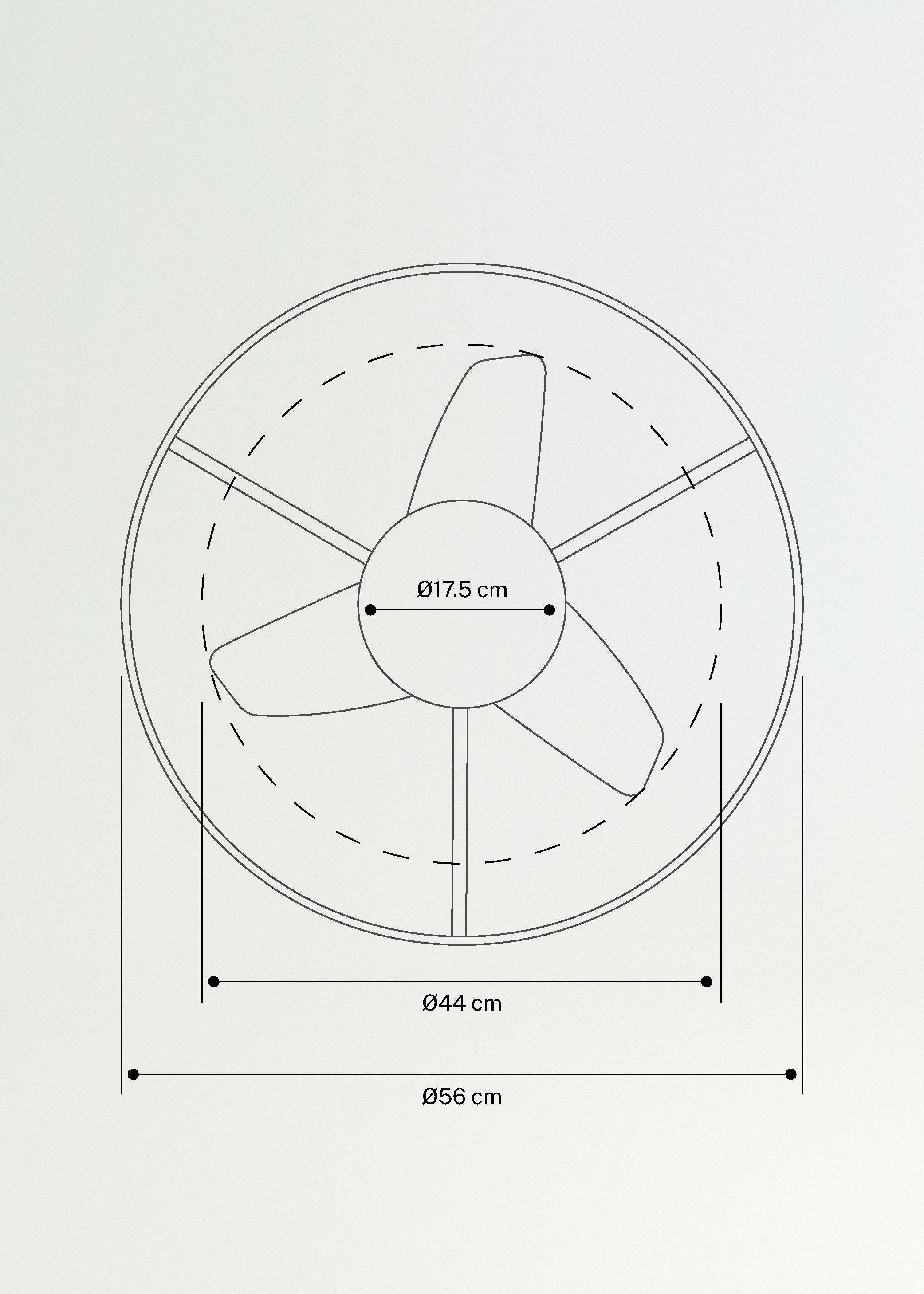 WIND LAMP WOVEN - Stille plafondventilator 25W met LED-verlichting, medidas foto vertical