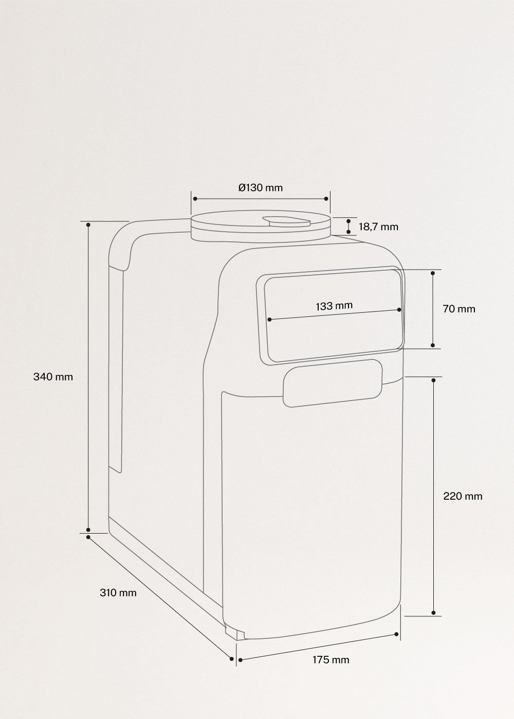 BABY THERA MATIC - Automatische flessenbereider met formuledoseerder, medidas foto vertical