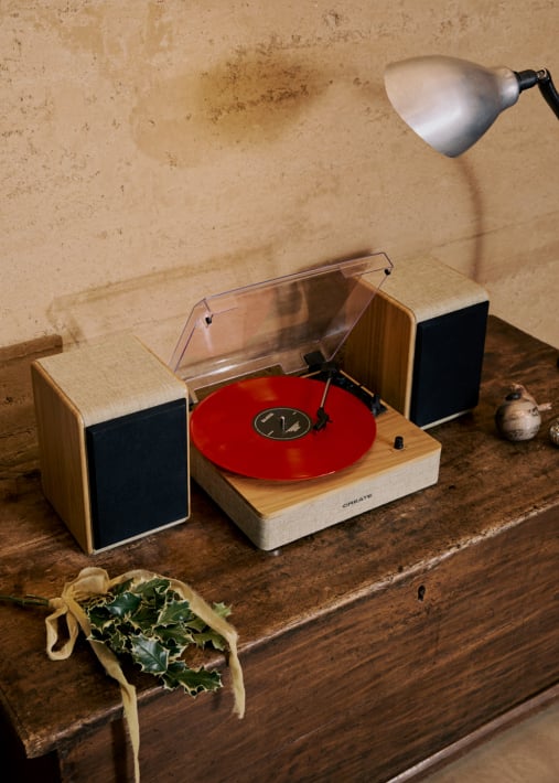 RECORD PLAYER PRO - Platenspeler met 2 externe luidsprekers, Bluetooth en RCA-uitgang