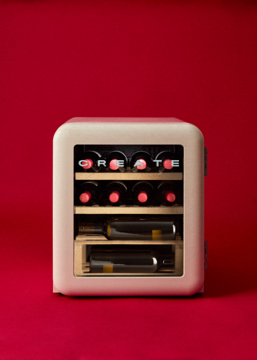 WINECOOLER RETRO -  Elektrische wijnkoeler in retrostijl voor 12, 45 of 76 flessen