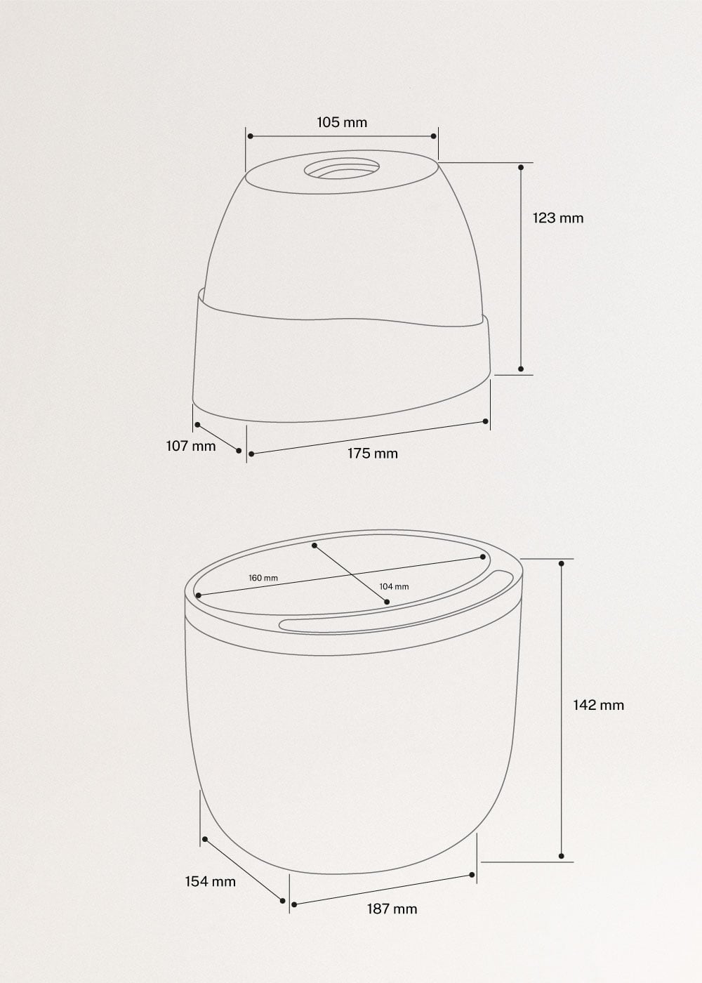 BABY BOTTLE WARMER - Flessenwarmer en sterilisator met stoomkookfunctie, medidas foto vertical