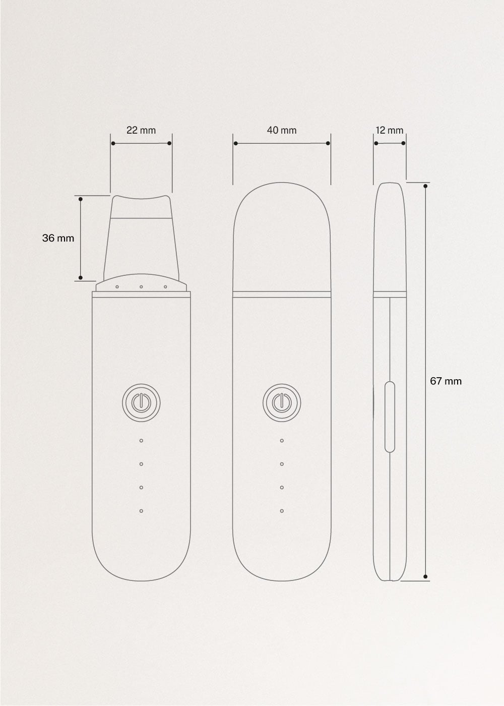 SONIC PURE SKIN 4 in 1 - 4-in-1 ultrasone gezichtsreiniger met EMS-technologie, medidas foto vertical