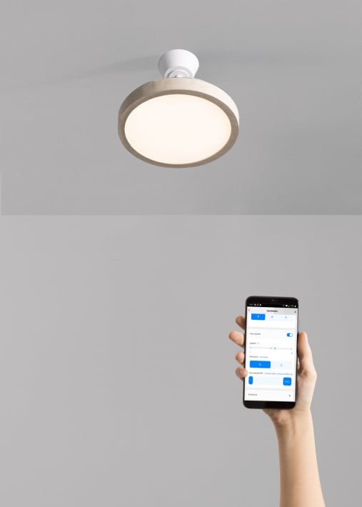 WIND CLEAR STUDIO - Plafondventilator 40W stil met intrekbare bladen en LED-licht, verschillende maten