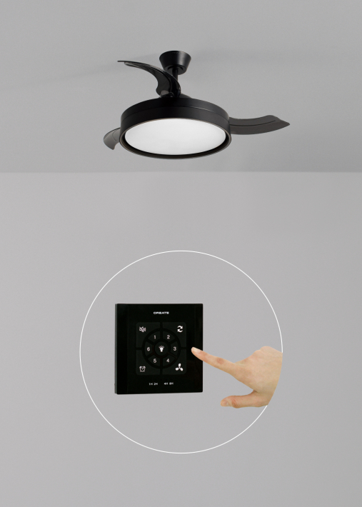 WIND CLEAR EDGE - Stille plafondventilator 40 W Ø107 cm met intrekbare bladen en LED-licht