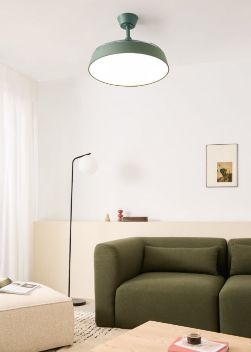 WIND CLEAR CONTOUR  - Stille plafondventilator 40 W Ø107 cm met intrekbare bladen en LED-licht