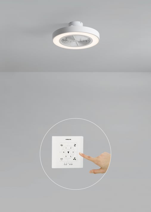 WIND CLEAR EASY - Stille plafondventilator 40W Ø50 cm met verborgen bladen en LED-verlichting