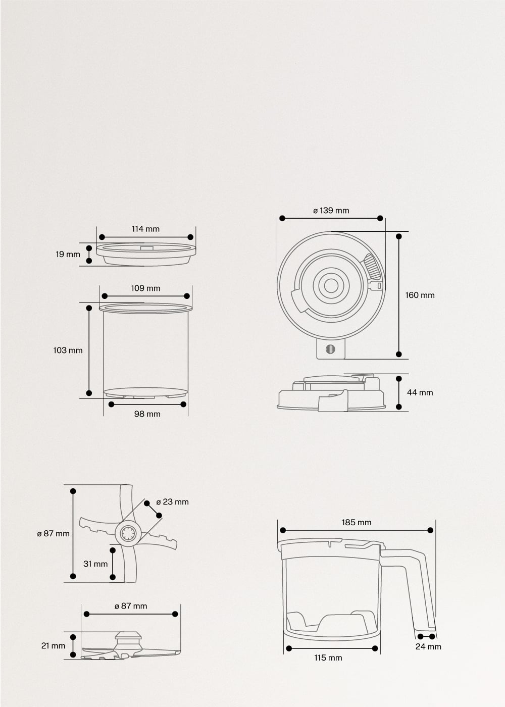 ICE CREAM MAKER STUDIO - 600 ml Multifunctionele ijsmachine, medidas foto vertical
