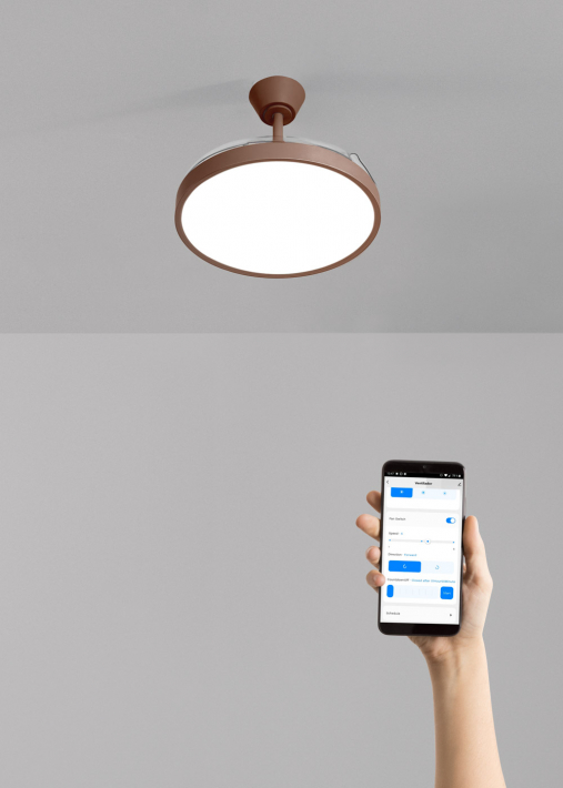 WIND CLEAR STUDIO - Plafondventilator 40W stil met intrekbare bladen en LED-licht, verschillende maten