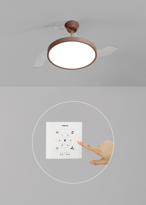 WIND CLEAR STUDIO - Plafondventilator 40W stil met intrekbare bladen en LED-licht, verschillende maten