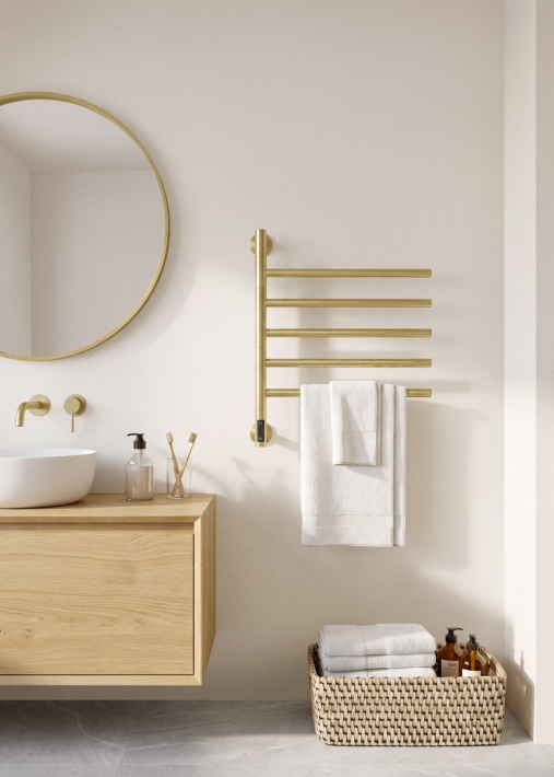 WARM TOWEL MINIMAL - Elektrisch handdoekenrek 80W met 180º draaibare stan