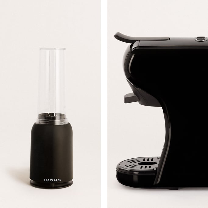 Pack - POTTS Zwart koffiezetapparaat met meerdere capsules + ZEER SLIM Zwarte blender met glas, imagen de galería 1020471
