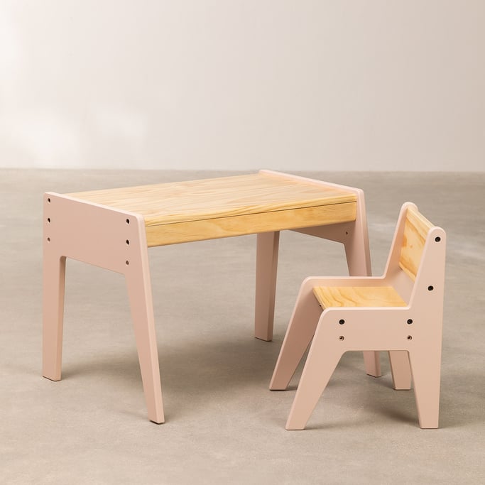 SKLUM - Houten Tafel en Stoel Set Blaby Kids, imagen de galería 1
