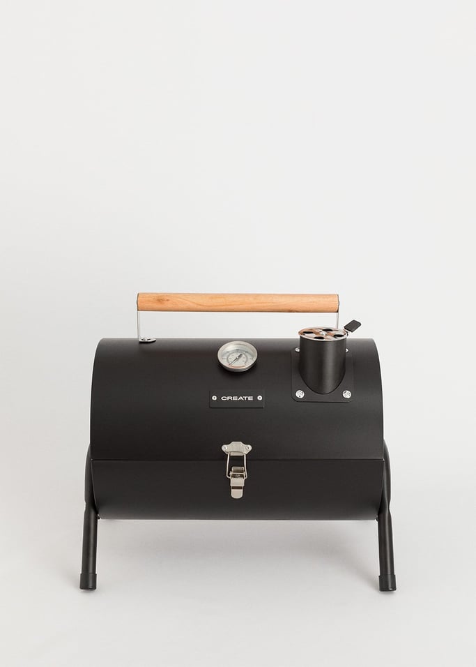 BBQ SMOKEY COMPACT - Compacte draagbare barbecue en rookoven op houtskool, afbeelding van de galerij 2