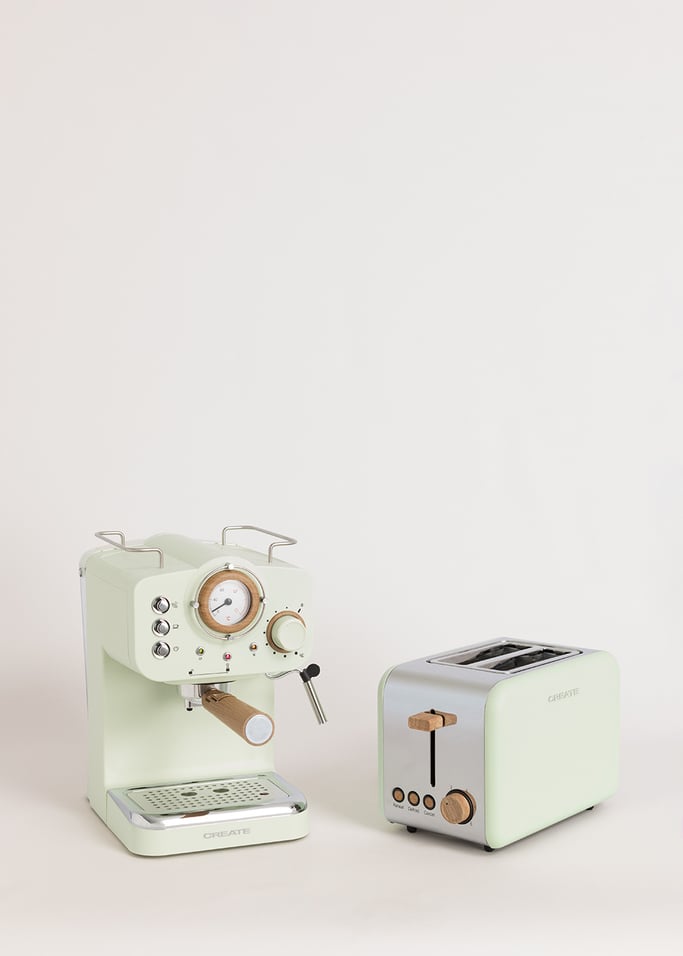 Pack TOAST RETRO broodrooster + THERA RETRO espressoapparaat met matte afwerking, afbeelding van de galerij 1
