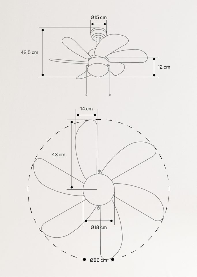 WINDLIGHT EASY - Plafondventilator 53W Silent Ø86 cm, afbeelding van de galerij 7