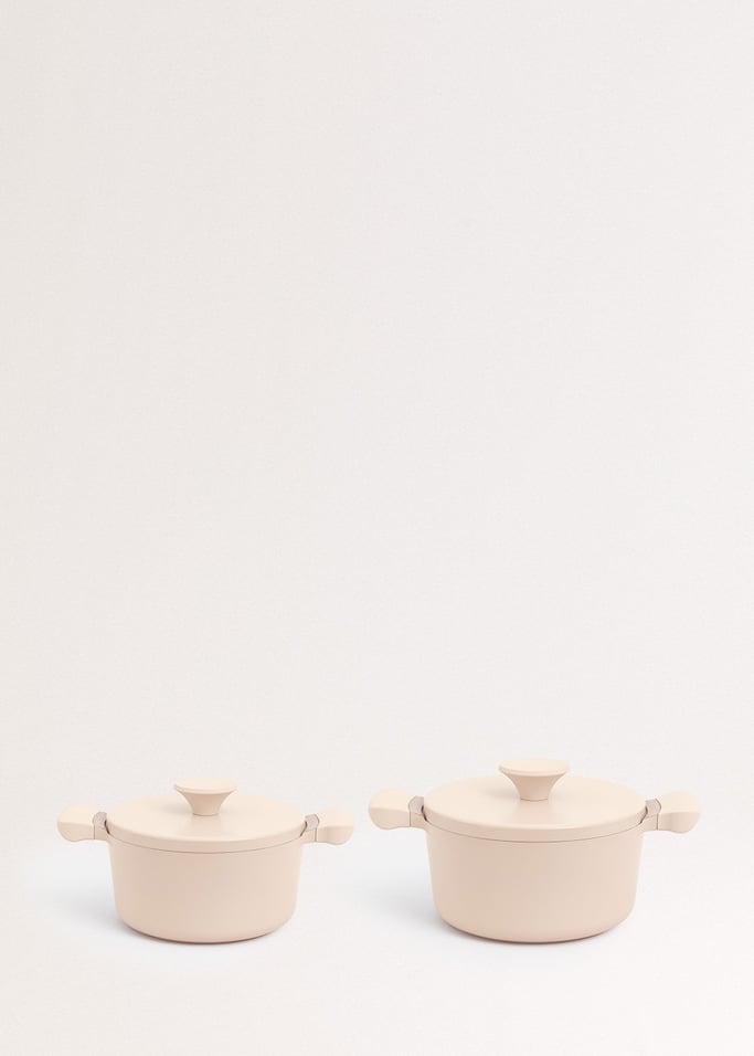 Keukenset 3 KOEkoekenpannen KENPANNEN PAN STUDIO, 2 kookpannen POT STUDIO en set keukenspullen KITCHENWARE STUDIO, afbeelding van de galerij 2