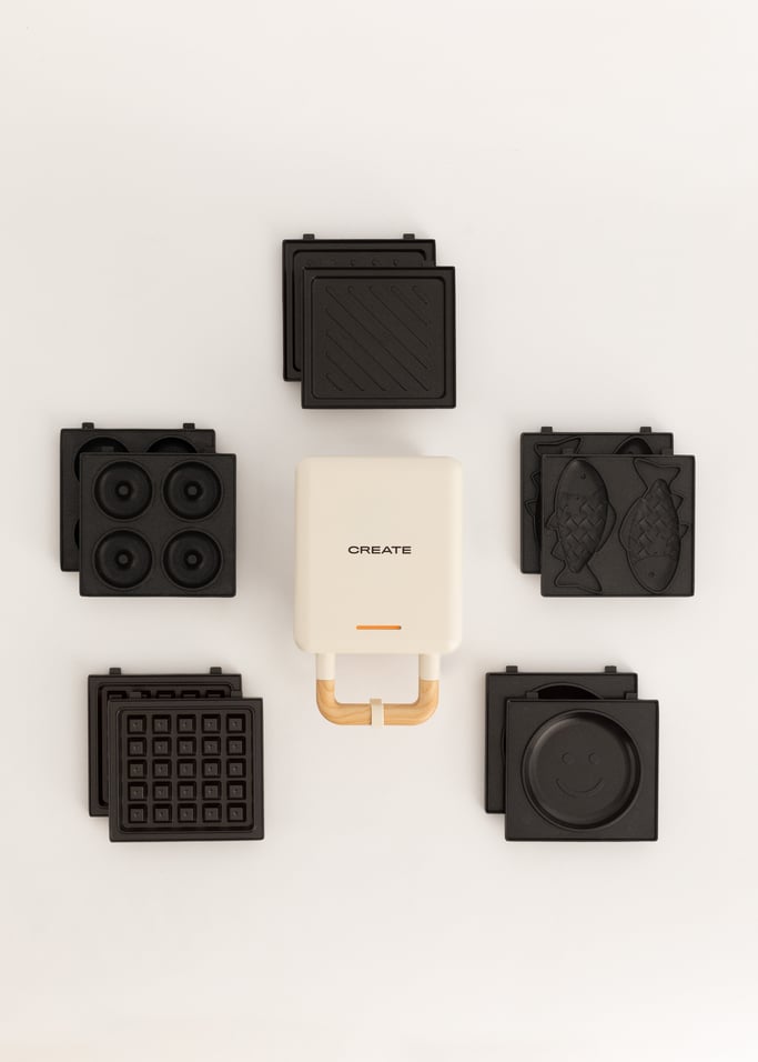 Pack STONE STUDIO Individueel - wafel en grill Sandwich Maker +Taiyaki Plaat + pannenkoek pannenkoek Plaat + donuts Plaat, afbeelding van de galerij 1